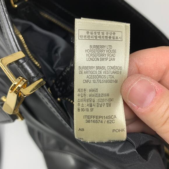 Burberry Bridle Dutton Hobo Bag Leather Double Belted Gold Buckle Black - Picture 13 of 15